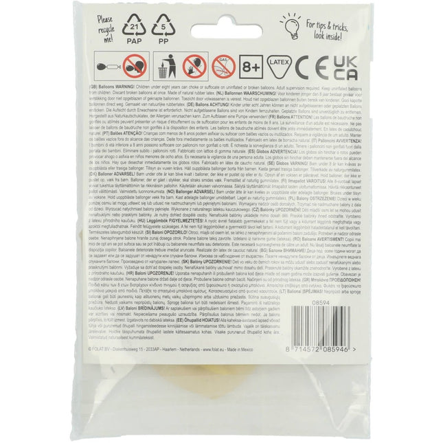 Confetti Ballonnen Goud 30cm 4st van Folat koop je bij Partywinkel