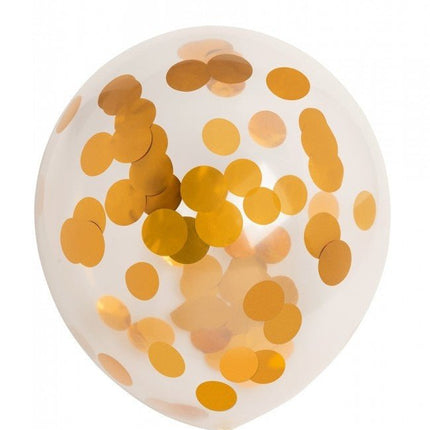 Confetti Ballonnen Goud 30cm 6st van WeFiesta koop je bij Partywinkel