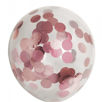 Confetti Ballonnen Rose Goud 30cm 6st van WeFiesta koop je bij Partywinkel