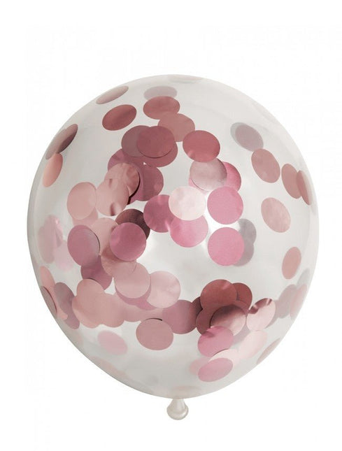 Confetti Ballonnen Rose Goud 30cm 6st van WeFiesta koop je bij Partywinkel