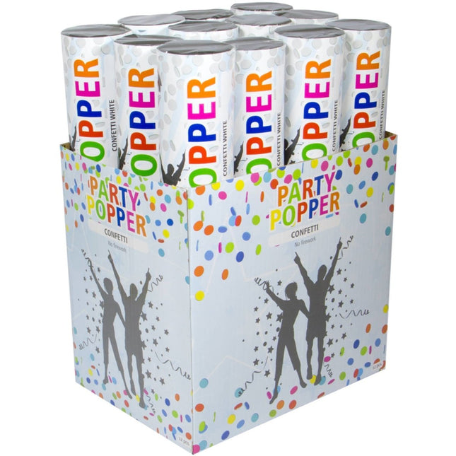 Confetti Kanon Wit 28cm van Folat koop je bij Partywinkel