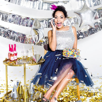 Confetti Kanon Zilver 80cm van Partydeco koop je bij Partywinkel