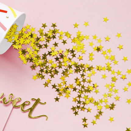 Confetti Sterren Goud 10mm van Partydeco koop je bij Partywinkel