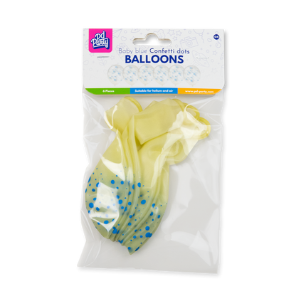 Globos azules con lunares, 30 cm, 6 unidades