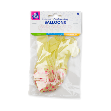 Globos rosa claro con lunares, 30 cm, 6 unidades