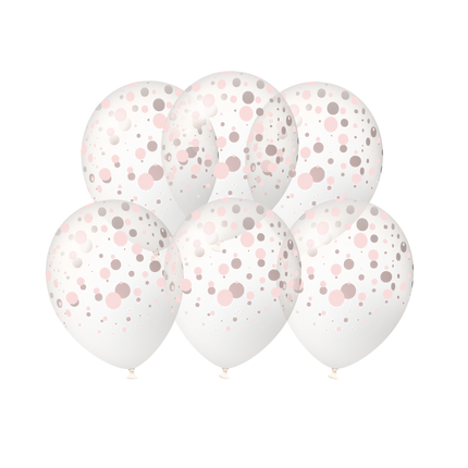 Globos dorados con lunares, 30 cm, 6 unidades