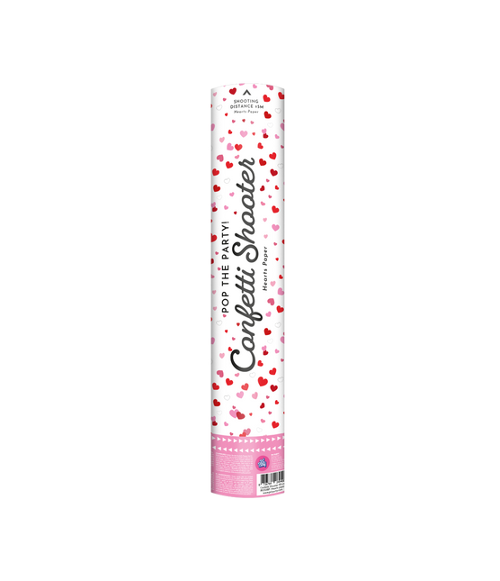 Cañón de confeti 40 cm - Corazones de papel