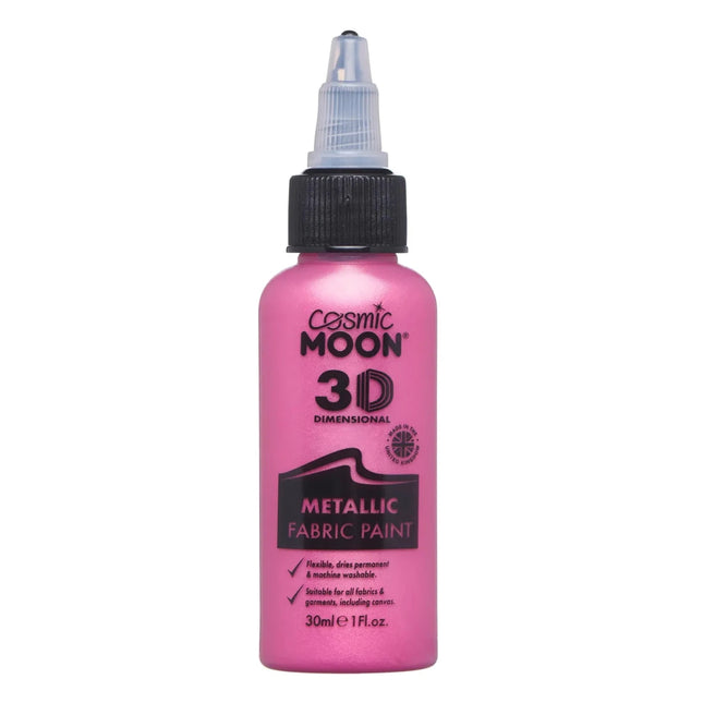 Cosmic Moon Metallic Fabric Paint Pink 30ml van Moon Creations koop je bij Partywinkel