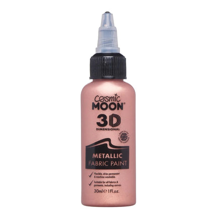 Cosmic Moon Metallic Fabric Paint Rose Gold 30ml van Moon Creations koop je bij Partywinkel