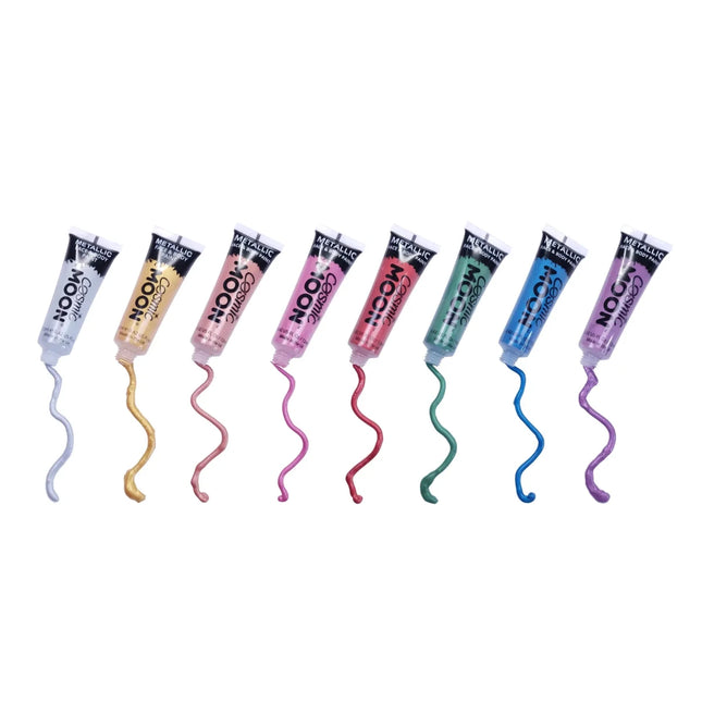 Cosmic Moon Metallic Face Paint Blue 12ml van Moon Creations koop je bij Partywinkel