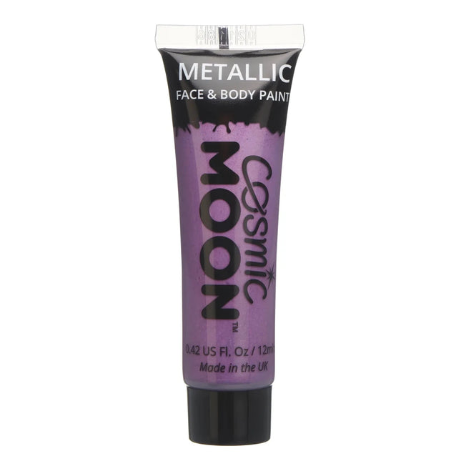 Cosmic Moon Metallic Face Paint Purple 12ml van Moon Creations koop je bij Partywinkel