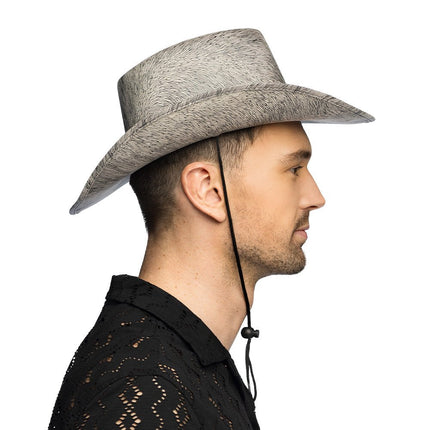 Cowboy Hoed Bruin Grijs Western van Boland koop je bij Partywinkel