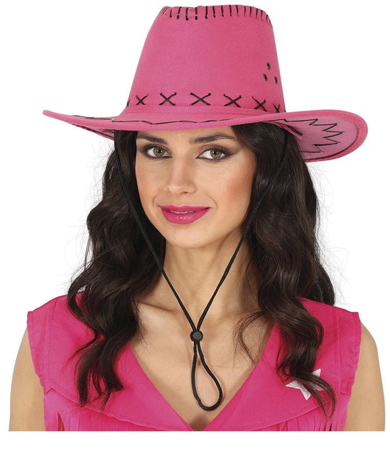 Cowboy Hoed Fuchsia - Partywinkel - 8434077230275
