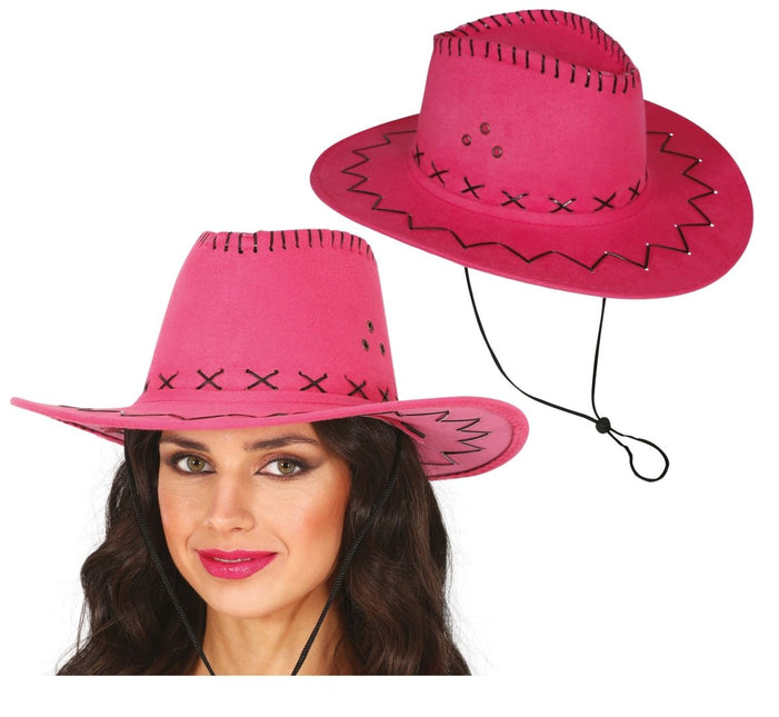 Cowboy Hoed Fuchsia - Partywinkel - 8434077230275