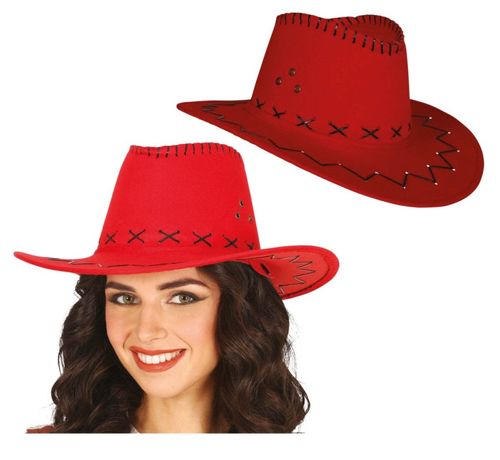 Cowboy Hoed Rood - Partywinkel - 8434077230282