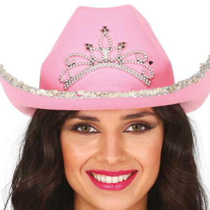 Cowboy Hoed Roze Dames - Partywinkel - 8434077135839