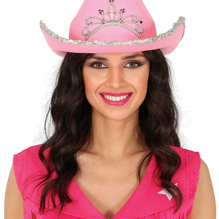 Cowboy Hoed Roze Dames - Partywinkel - 8434077135839