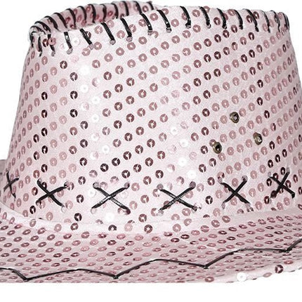 Cowboy Hoed Roze Pailletten - Partywinkel - 8434077230343