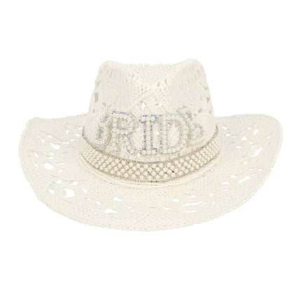 Cowboy Hoed Wit Bride Glitters van Boland koop je bij Partywinkel