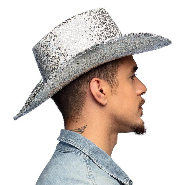 Cowboy Hoed Zilver van Boland koop je bij Partywinkel