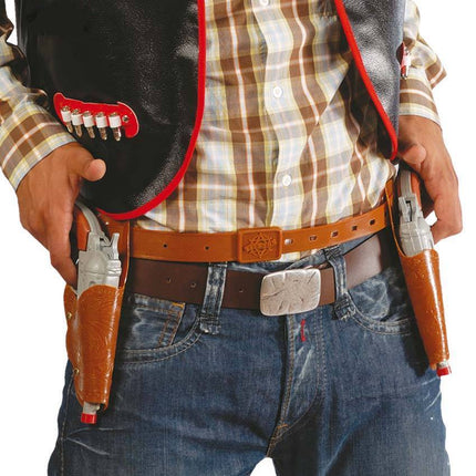 Cowboy Holsters met Pistolen - Partywinkel - 8434077165058