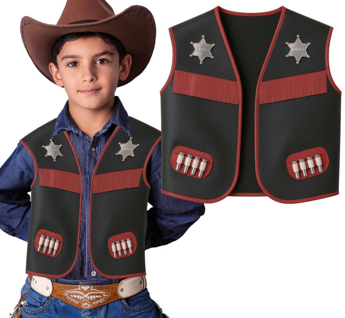 Cowboy Vest Jongen Kunstleer van Fiestas Guirca koop je bij Partywinkel