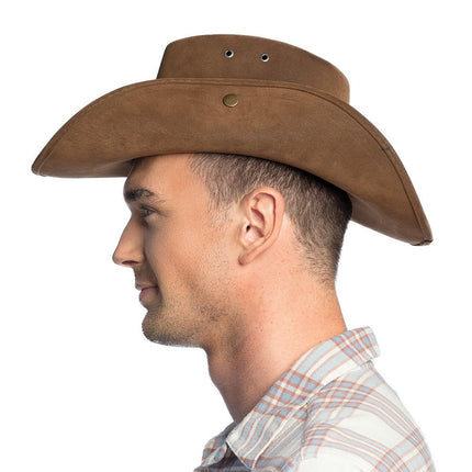 Cowboyhoed Leatherlook Deluxe - Partywinkel - 8712026043528