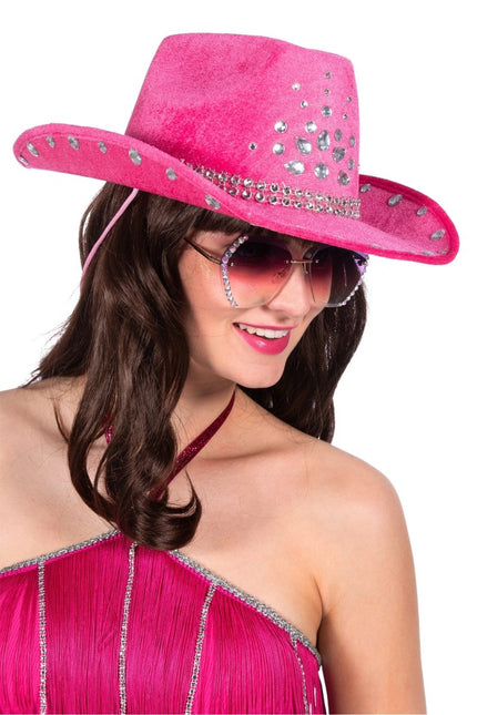 Cowboyhoed met strass steentjes - Partywinkel - 8720059070220