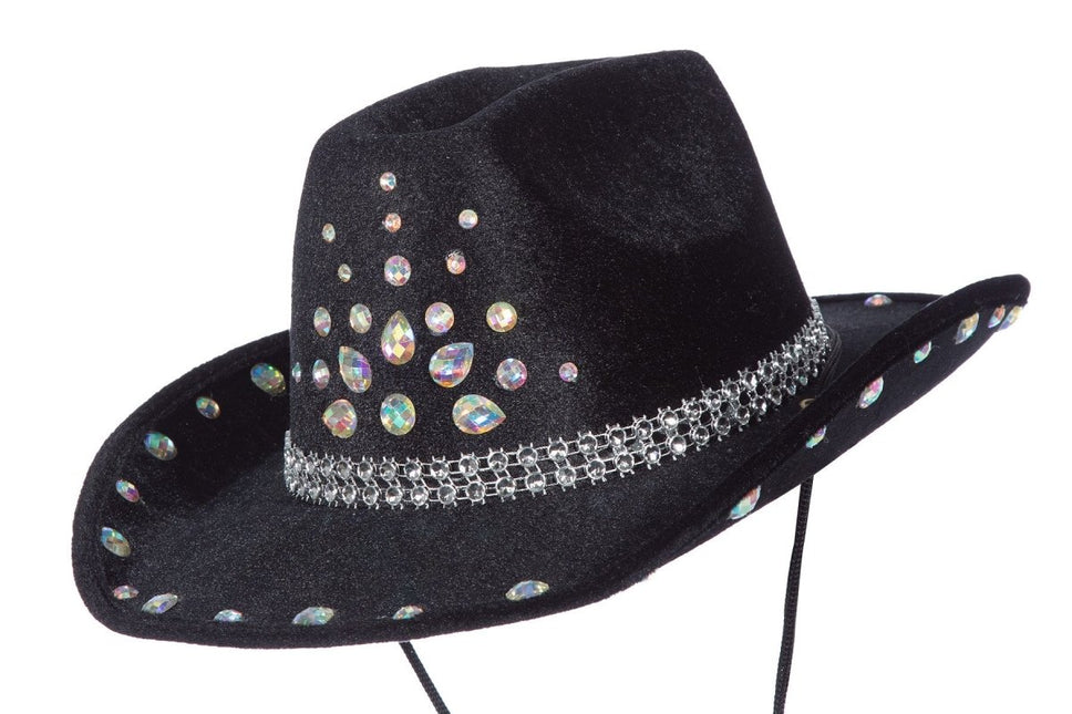 Cowboyhoed met strass steentjes - Partywinkel - 8720059070213