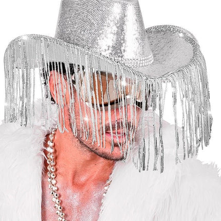 Cowboyhoed Pailletten Met Strass En Franjes van Widmann koop je bij Partywinkel