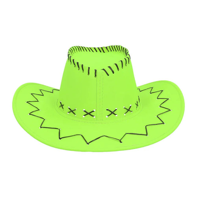 Cowboyhoed Savanne neongroen UV van Boland koop je bij Partywinkel