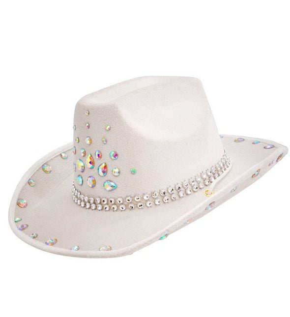 Cowboyhoed Wit Met Diamanten van Widmann koop je bij Partywinkel