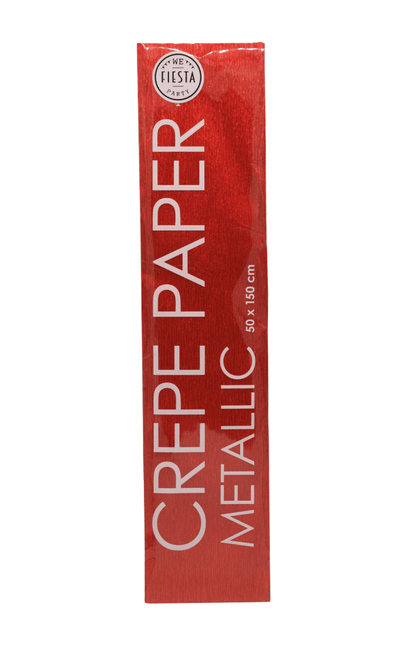 Crepe Papier Metallic Rood 50cm 1,5m van WeFiesta koop je bij Partywinkel