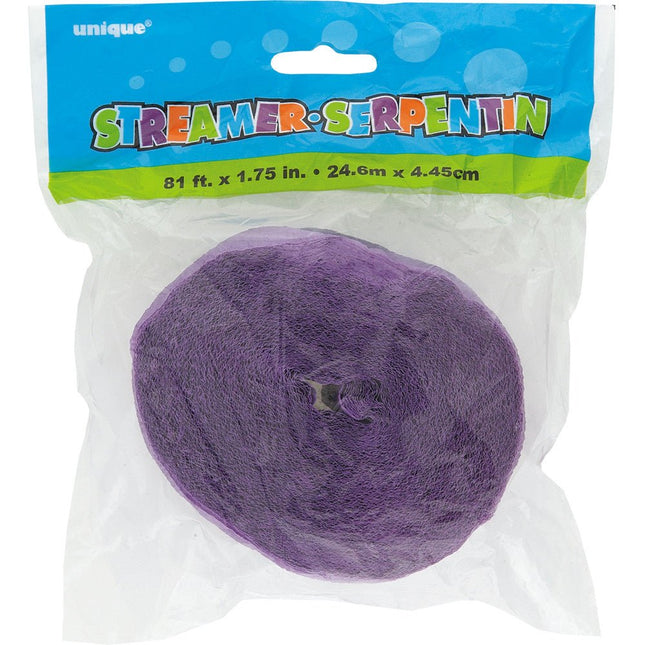 Crepe Slinger Paars 24m van Unique koop je bij Partywinkel