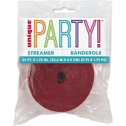 Crepe Slinger Rood 24m van Unique koop je bij Partywinkel