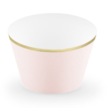 Cupcake Vormpjes Lichtroze Pastel 7,6cm 6st van Partydeco koop je bij Partywinkel