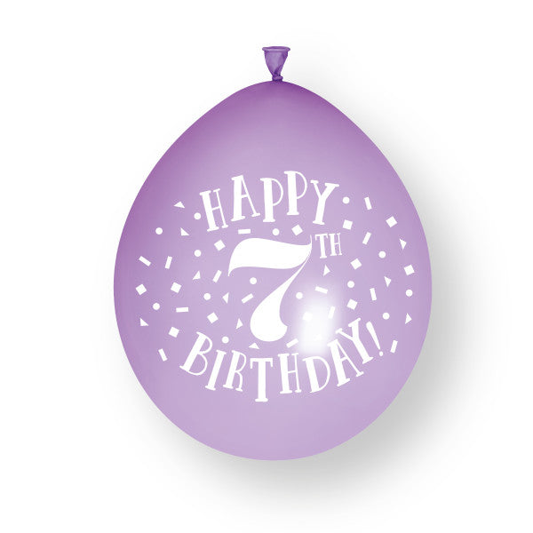 10 piezas Globos de látex Feliz 7º Cumpleaños 23cm