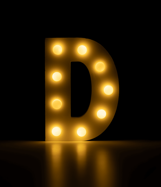 D Licht Letter 16,5cm van Paper Dreams koop je bij Partywinkel