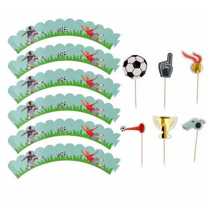 Figuras de fútbol para magdalenas 6 unidades