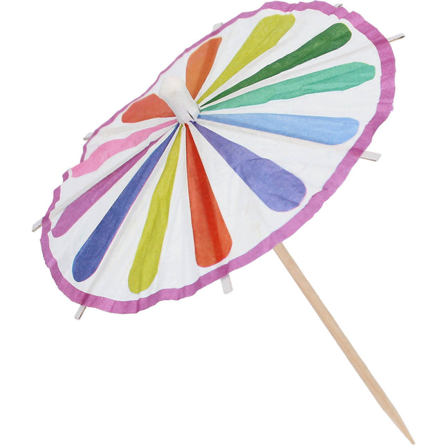 Pegatinas de colores para cócteles Paraguas 10 unidades