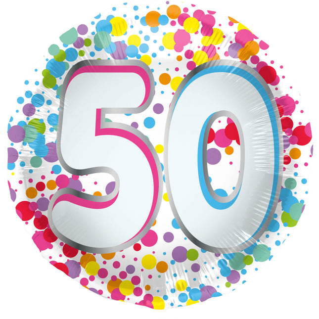 50 Años Globo de Helio Vacío 45cm