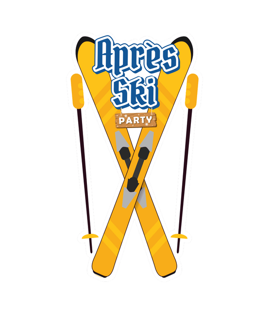 Cartel Puerta Azul Amarillo Apres Ski 90cm