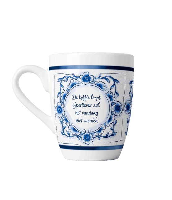 Delfts blauwe mok - Koffie loopt van Paper Dreams koop je bij Partywinkel