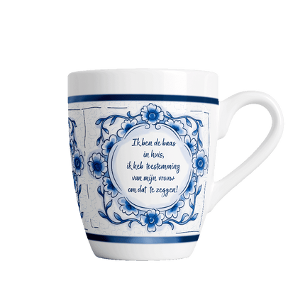 Taza azul de Delft - Jefe en casa