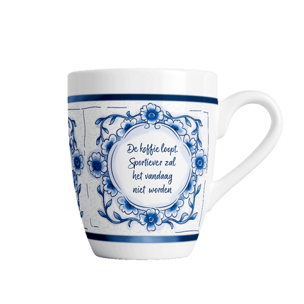 Taza azul de Delft - Carreras de café