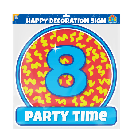 Deurbord 8 Jaar Gekleurd 50cm van Paper Dreams koop je bij Partywinkel