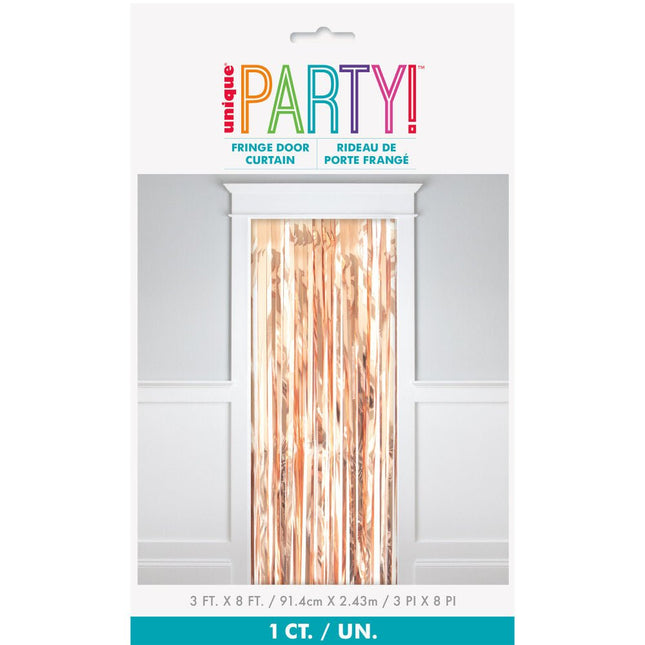 Deurgordijn Rose Gouden Metallic Folie 2,4m van Unique koop je bij Partywinkel