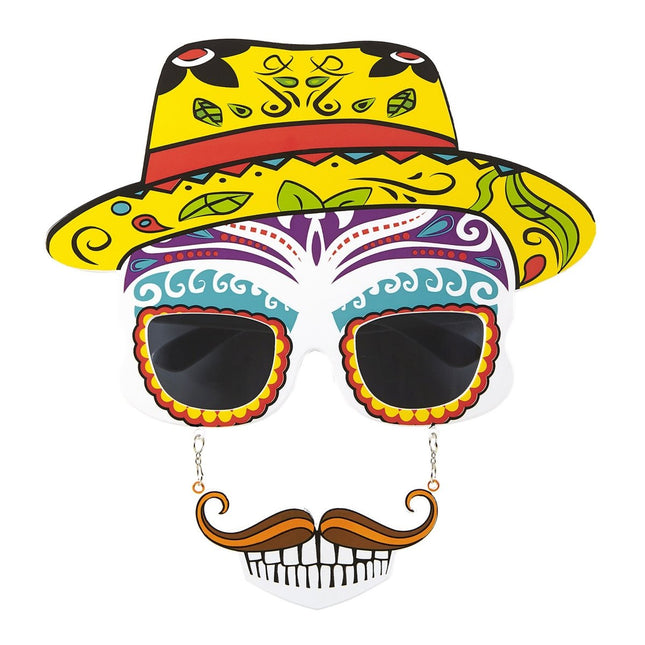 Dia De Los Muertos Bril Gekleurd van Widmann koop je bij Partywinkel