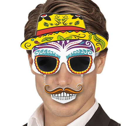 Dia De Los Muertos Bril Gekleurd van Widmann koop je bij Partywinkel