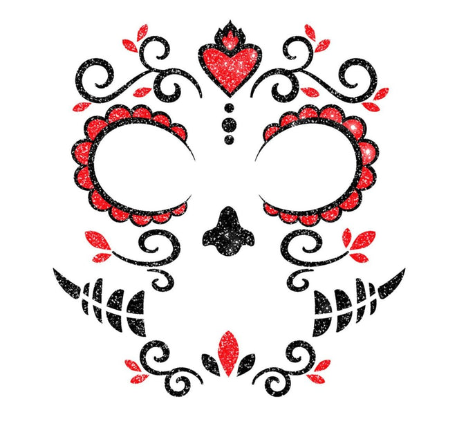 Dia De Los Muertos Gezicht Stickers Glitter 20cm van Fiestas Guirca koop je bij Partywinkel